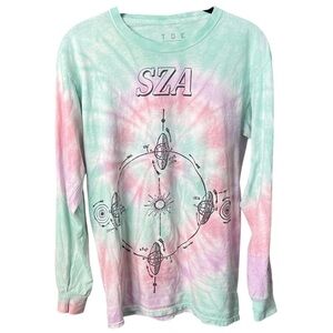 SZA Tee - Pink and Mint Long Sleeve Tie-Dye - S